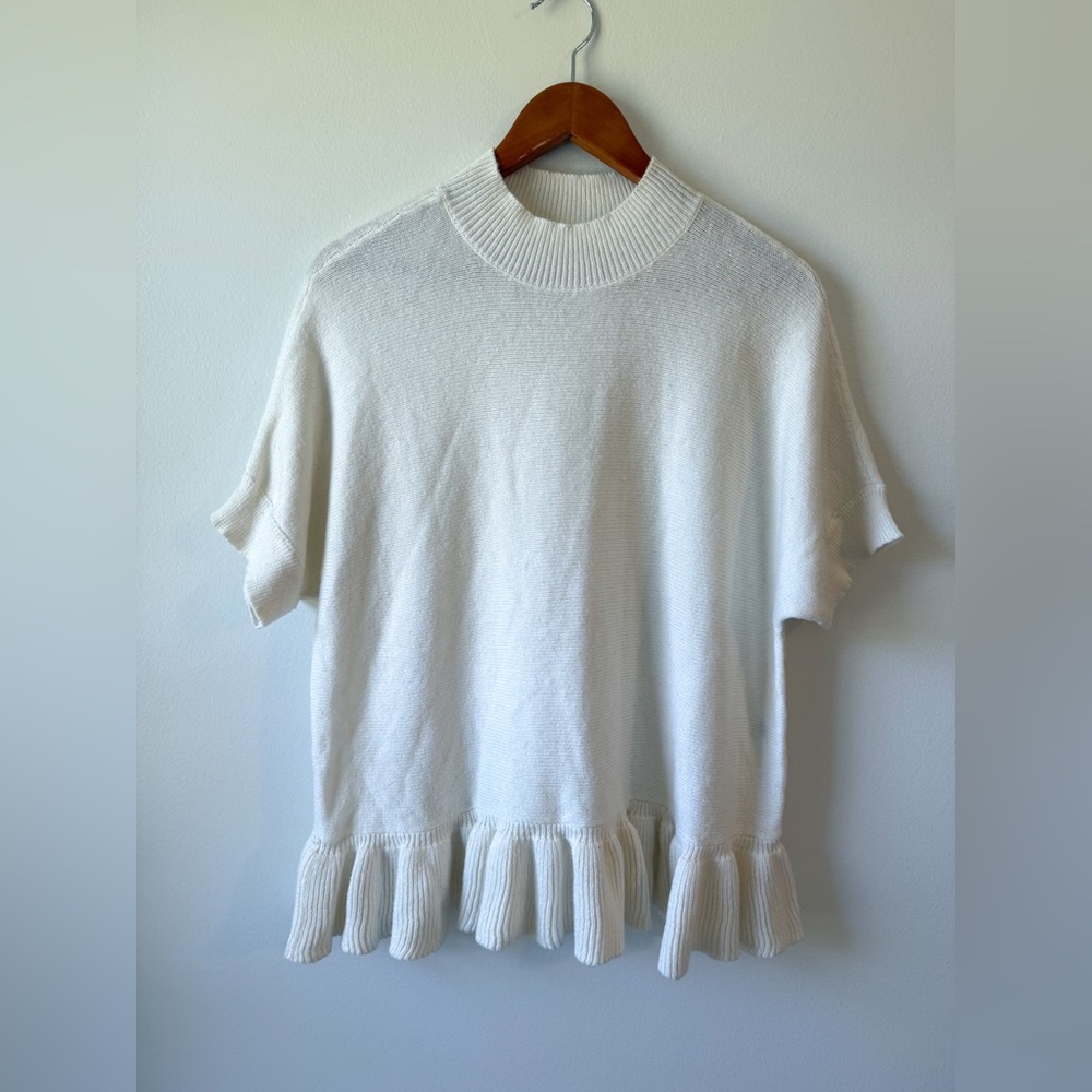 Cream Ruffle Sweater